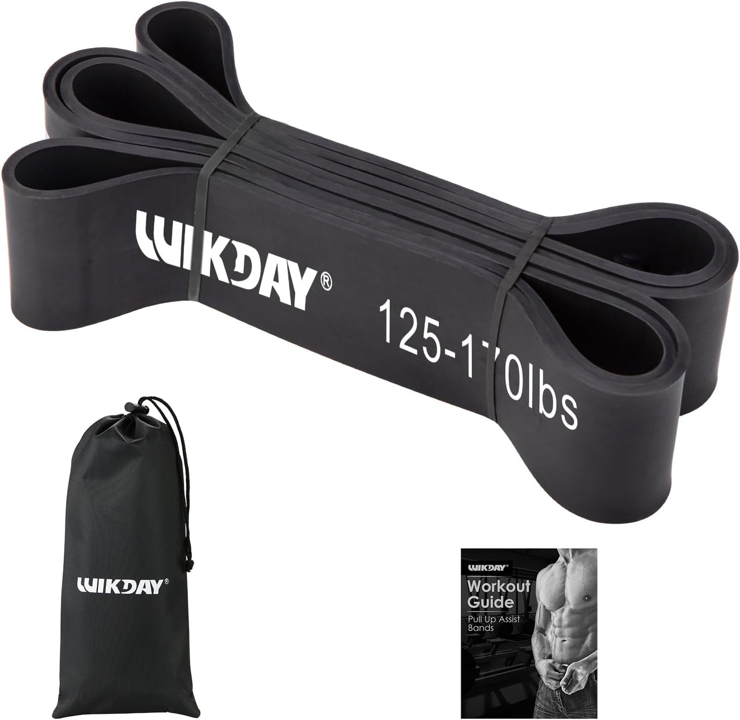 WIKDAY Resistance Bands for Working Out, Exercise Bands, Workout Bands, Pull Up Assistance Bands for Body Stretching Training Physical Therapy Muscle Training for Men & Women