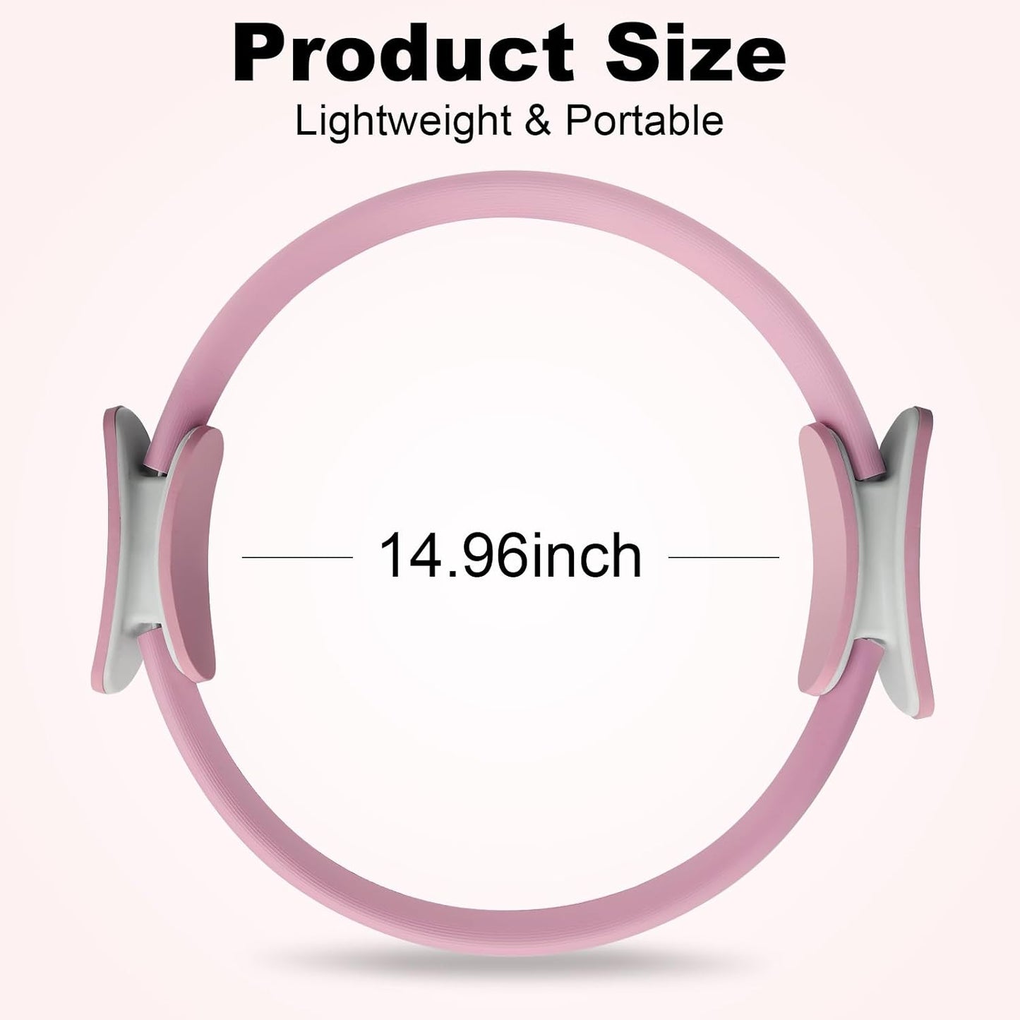 Pilates Ring 15 Inch Magic Circle Ring, Dual Padded Handles Pilates Rings Circle, Adjustable Yoga Ring