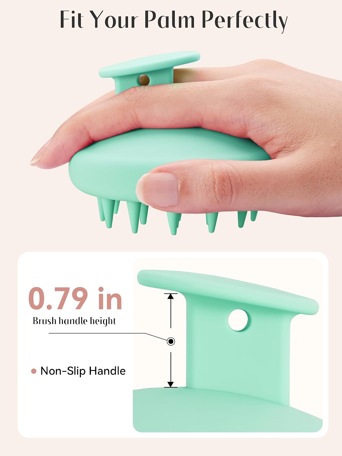 HEETA Scalp Massager Hair Growth, Scalp Scrubber with Soft Bristles, Integrated Silicone Design, Exfoliator for Dandruff Removal & Relaxation, Shampoo Brush Fit Wet Dry Hair Use, Black