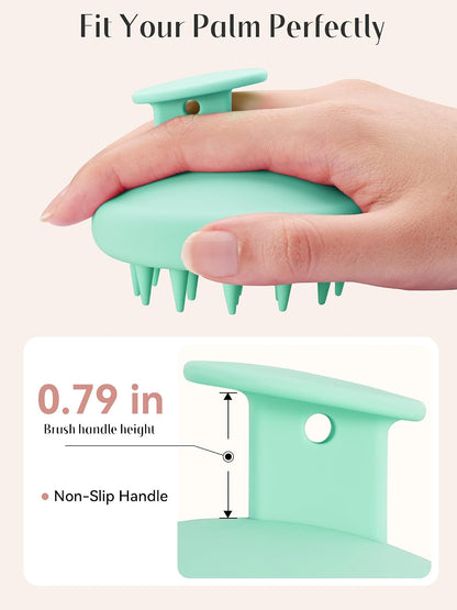 HEETA Scalp Massager Hair Growth, Scalp Scrubber with Soft Bristles, Integrated Silicone Design, Exfoliator for Dandruff Removal & Relaxation, Shampoo Brush Fit Wet Dry Hair Use, Black