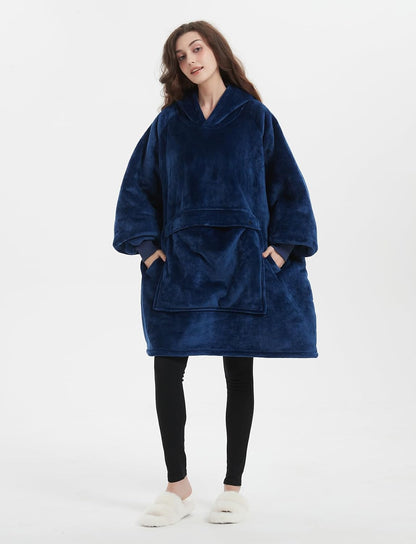 KFUBUO Wearable Blanket Hoodie for Adults Sherpa All Patterns Cat Oversized Sweatshirt Blanket with Pockets for Women