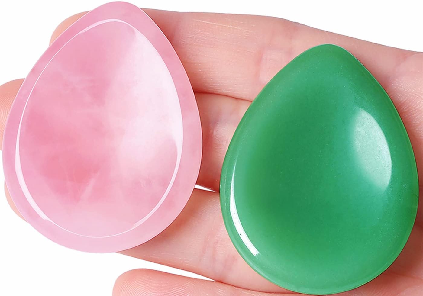 2PCS Worry Stone for Anxiety Tigers Eye Amethyst Healing Crystals Hand Thumb Stones Pocket Gemstones Meditation Accessories Oval Crystal Natural Relax Palm Stone Anxiety Relief Items Stocking Stuffers