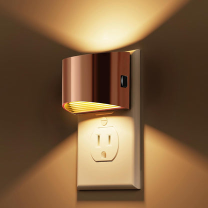 L LOHAS LED Night Light, Night Lights Plug into Wall with Dusk to Dawn Sensor, 3 Brightness Level, 2 Pack, 1600K Amber, White Housing