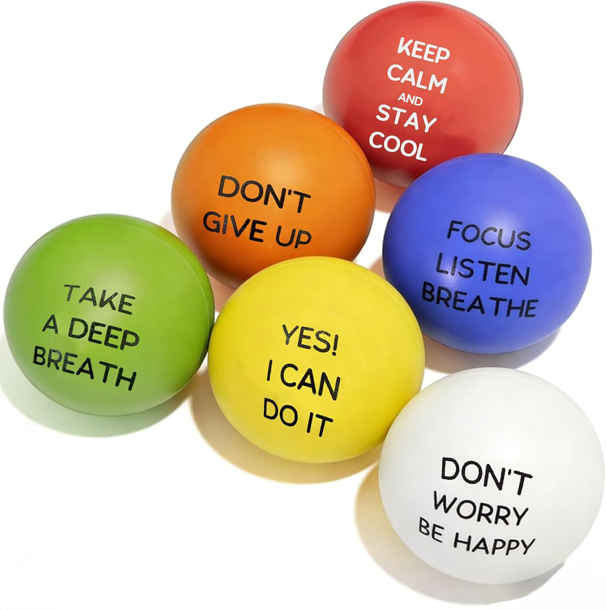 4 Pcs Motivational Stress Balls for Adults, Anxiety Relief Set