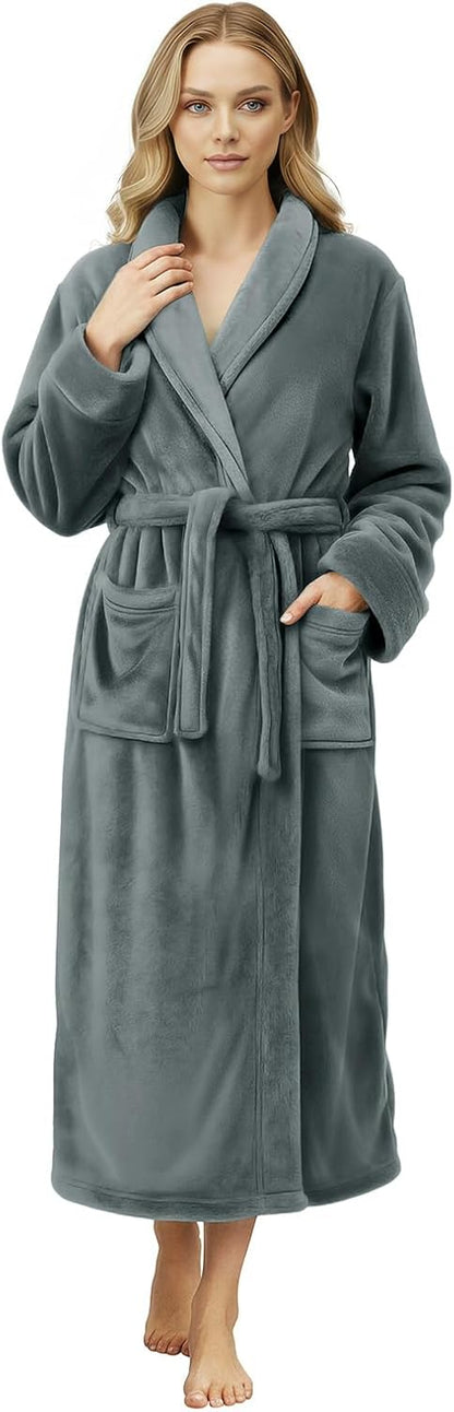 Premium Ultra Soft Robes for Women Plush Fleece Long Bathrobe