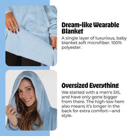 THE COMFY Dream | From Shark Tank | Patented | No Sherpa | Light Wearable Blanket Hoodie | Gift for Women & Men | One Size