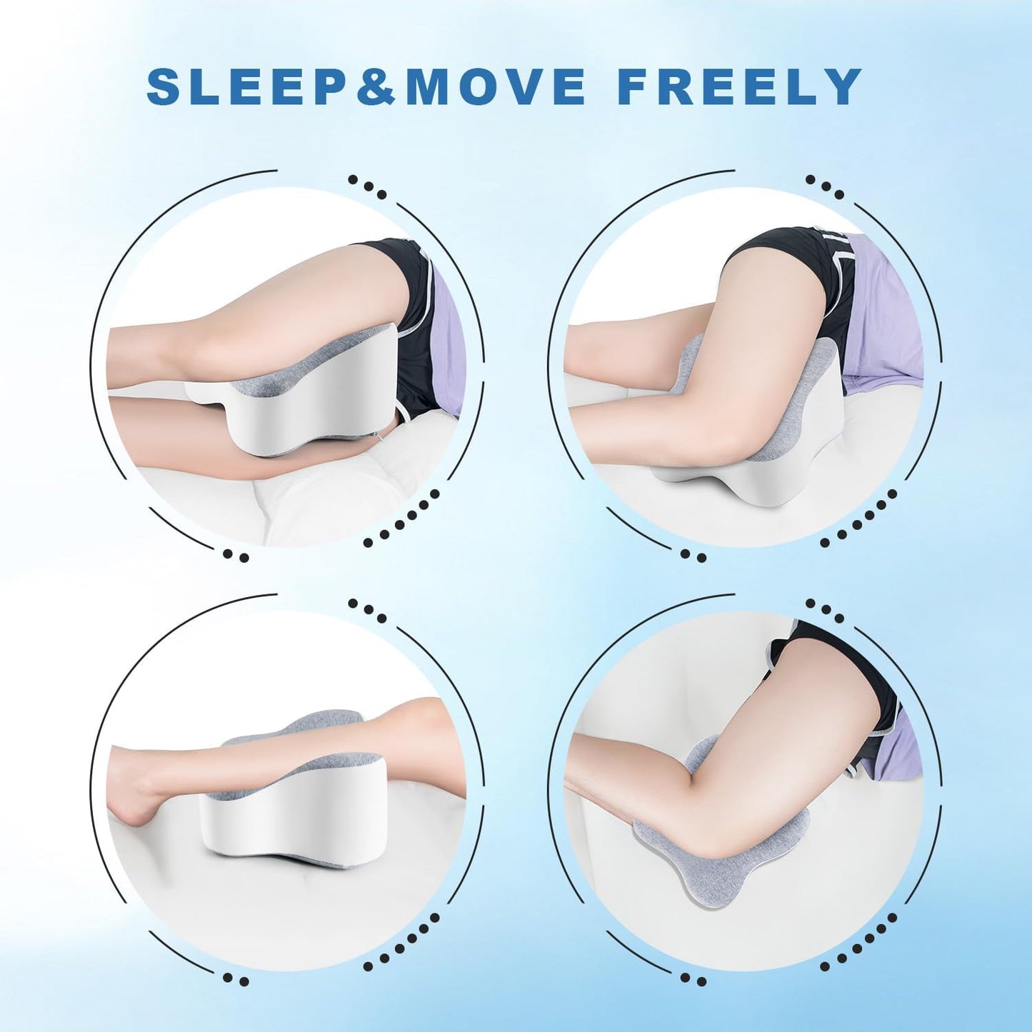 Long Knee Pillow for Side Sleepers Separates Full Thighs for Alignment | Memory Foam Leg Pillow for Knees,Hips, Back Pain Relief When Side Sleeping Spine Alignment Support for Knee Surgery Recovery