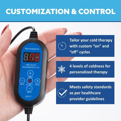 Polar Active Ice 3.0 Cold Therapy Ice Machine System with Programmable Timer, Shoulder Compression Pad, Lightweight 9 Quart Cooler Freeze Kit, Quiet Pump, Strong Cryotherapy Pain Relief Treatment