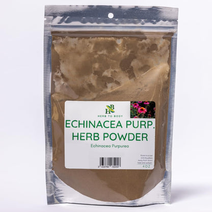 Herb To Body Echinacea Purpurea Powder – 4oz, Wildcrafted Ground Echinacea Herb for Herbal Tea, Smoothies, and DIY Tinctures