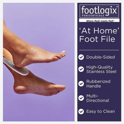 Footlogix Foot Care Callus Softener Combo - Callus Remover Spray & Double-Sided Foot File for Dry, Cracked Heels, Pedicure Tools for Feet, Foot Exfoliator