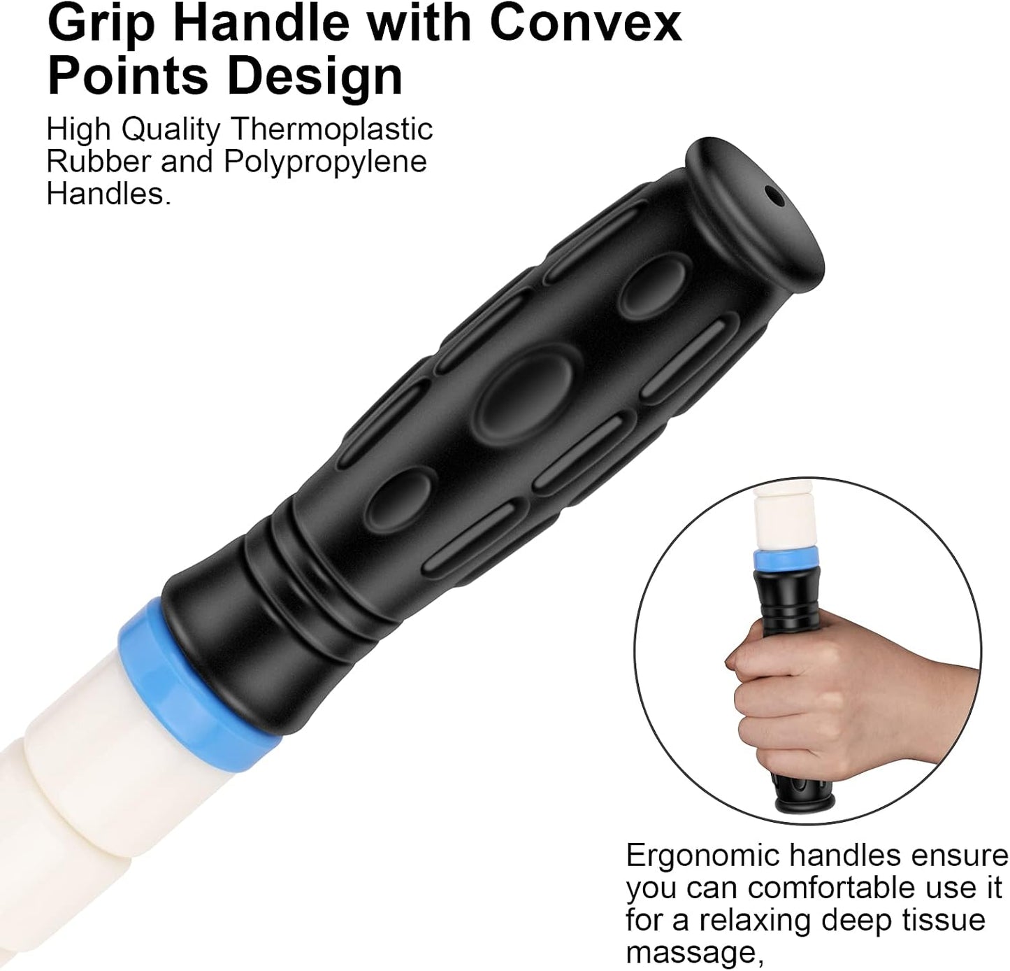 iGreely Premium Muscle Roller the Ultimate Massage Roller Stick 17 Inches Recommended By Physical Therapists Promotes Recovery Fast Relief for Cramps Soreness Tight Muscles-White