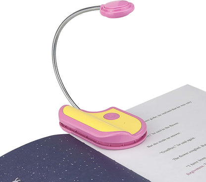 Amber Reading Light Rechargeable, Book Light Kids for Reading in Bed, Clip On Reading Book Light, 2 Lighting Modes, Blue Light Blocking for Eye-Care, Small Bookmark Light for Bookworm-Violet