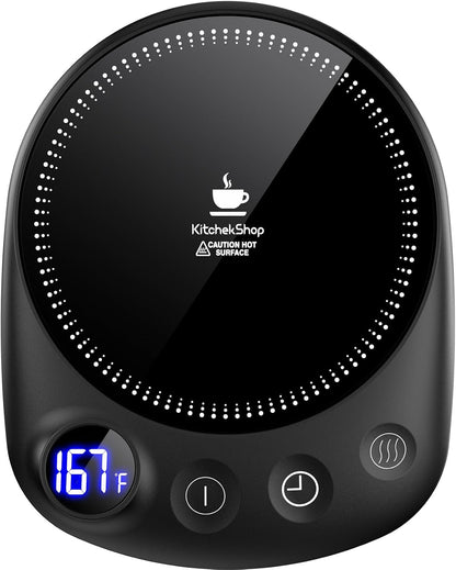 Coffee Mug Warmer - Fastest Heating & Highest Temperature, Coffee Cup Warmer for Desk Auto Shut Off, 4 Temp Settings & 1-12H Timer, Smart Electric Beverage Warmer for Coffee, Tea (Blue)