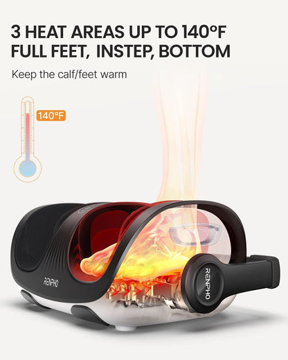 RENPHO 4-in-1 Shiatsu Foot Massager with Heat, Deep Kneading Massage for Plantar Fasciitis Relief, Foot and Calf Massager, FSA Eligible Items Only List, Birthday Day Gifts for Women Wife Men, Size 14