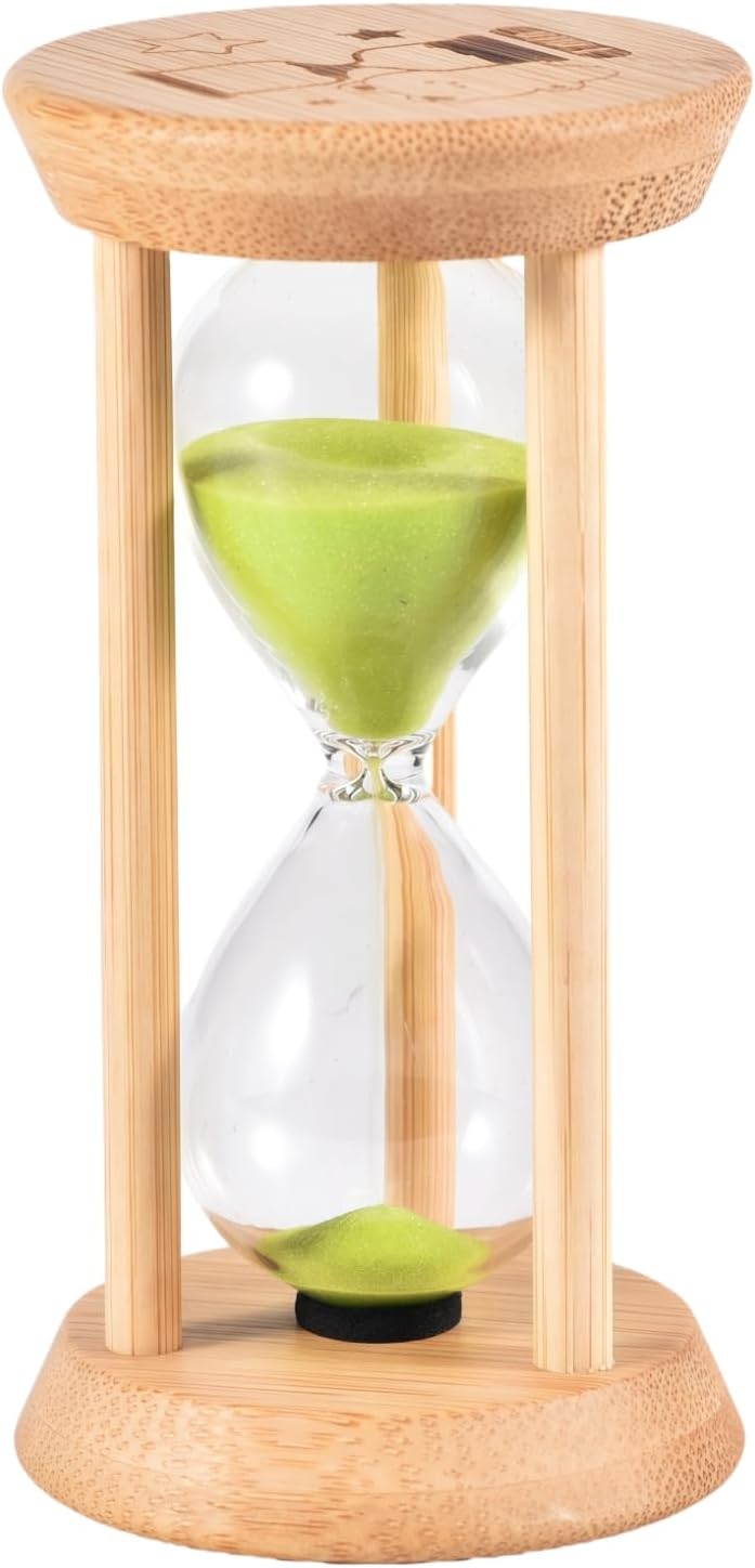 Mini Wooden Sand Timers,100% Bamboo Hourglass Sand Timers 1Min Sandglass Timer for Toothbrush Timer Games Classroom Home Office Cooking(Blue+1Min)
