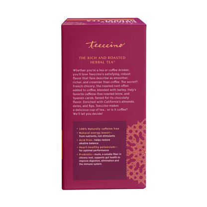 Teeccino Holiday Herbal Tea Sampler Assortment - Candy Cane, Gingerbread, Snickerdoodle - Caffeine-Free Holiday Dessert Teas with Prebiotic Chicory, 12 Tea Bags