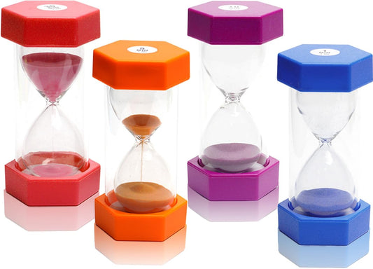 6 Pcs Colorful Hourglass Sandglass Timer Sand Timer Sand Clock Timer 1/3/5/10/20/30 Minutes Visual Hourglass Set for Games Classroom Kids Office Kitchen Decor