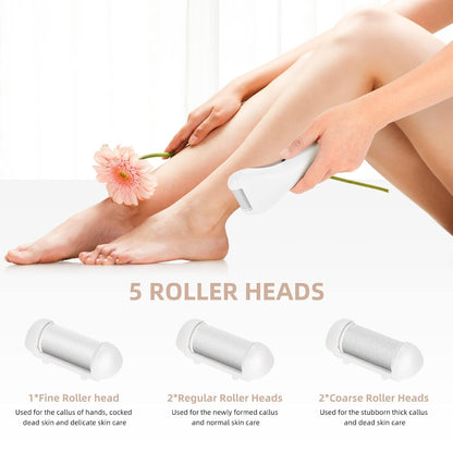 Callus Remover for Feet, Nicebirdie Electric Foot File Callus Removers Rechargeable Waterproof Pedicure Tools Foot Scrubber Shaver Feet Care Tool for Cracked Heels Dead Skin （Green）