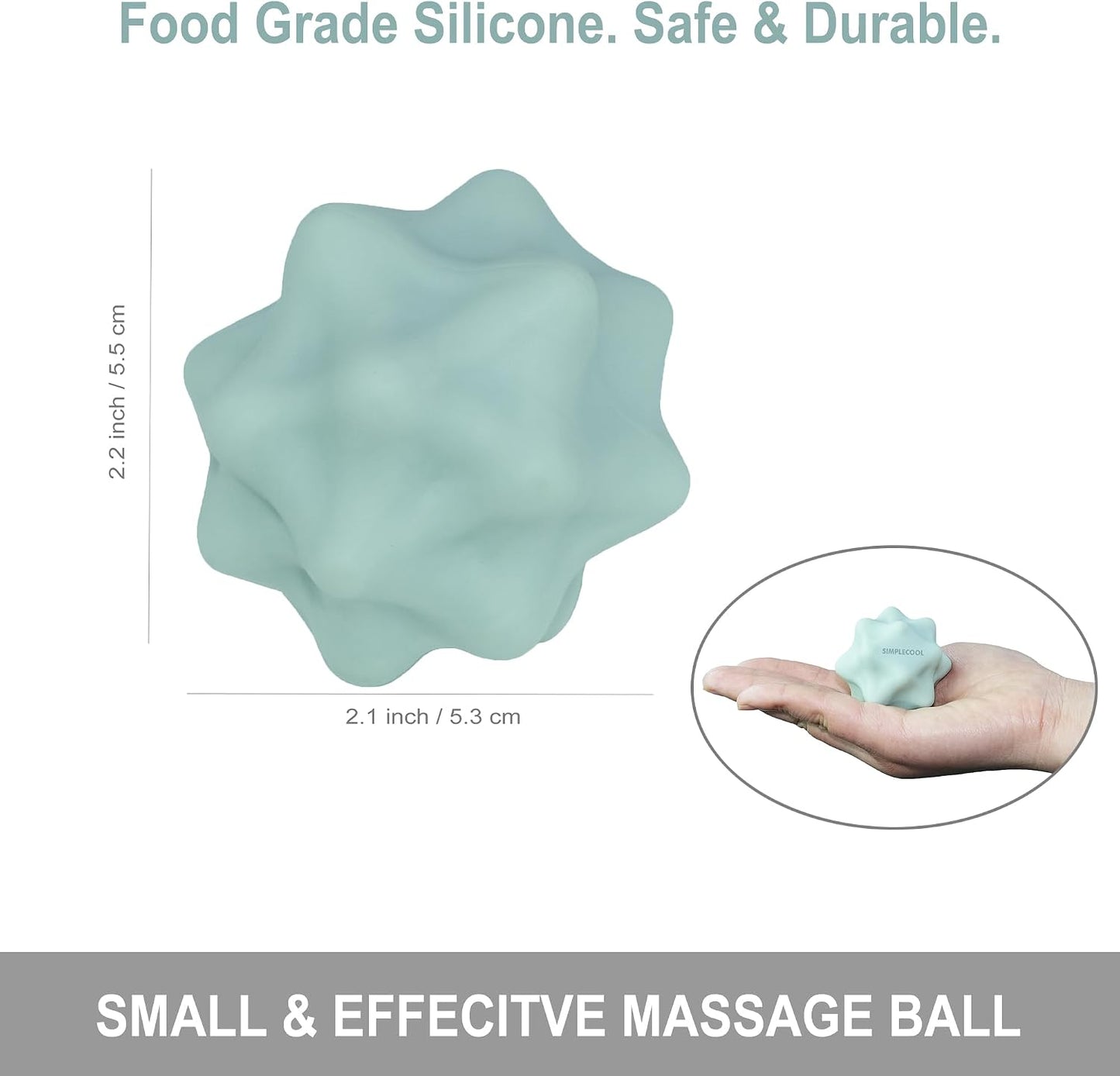 Small Spiky Massage Ball Trigger Point Massage Tool. Solid Bumpy Massager Balls for Deep Tissue Myofascial Release Hand Foot Plantar Fasciitis Pain Relief Knots Acupoint Yoga Fitness. 2.2×2.1in (Blue)