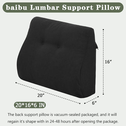 baibu Patented Dual-Layer Memory Foam Lumbar Pillow for Recliner, Brown