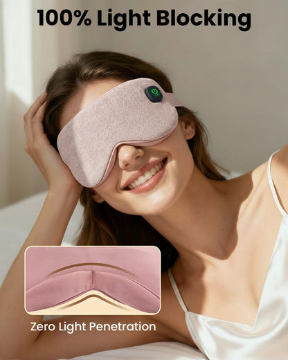 Cordless Heated Eye Mask with 1500mAh Large Battery, 4 Heat Levels & 100% Blackout for Dry Eyes Relief, Fast Heating Eye Heating Pad with 2 Washable Covers for Sleep, Travel, MGD, Blepharitis