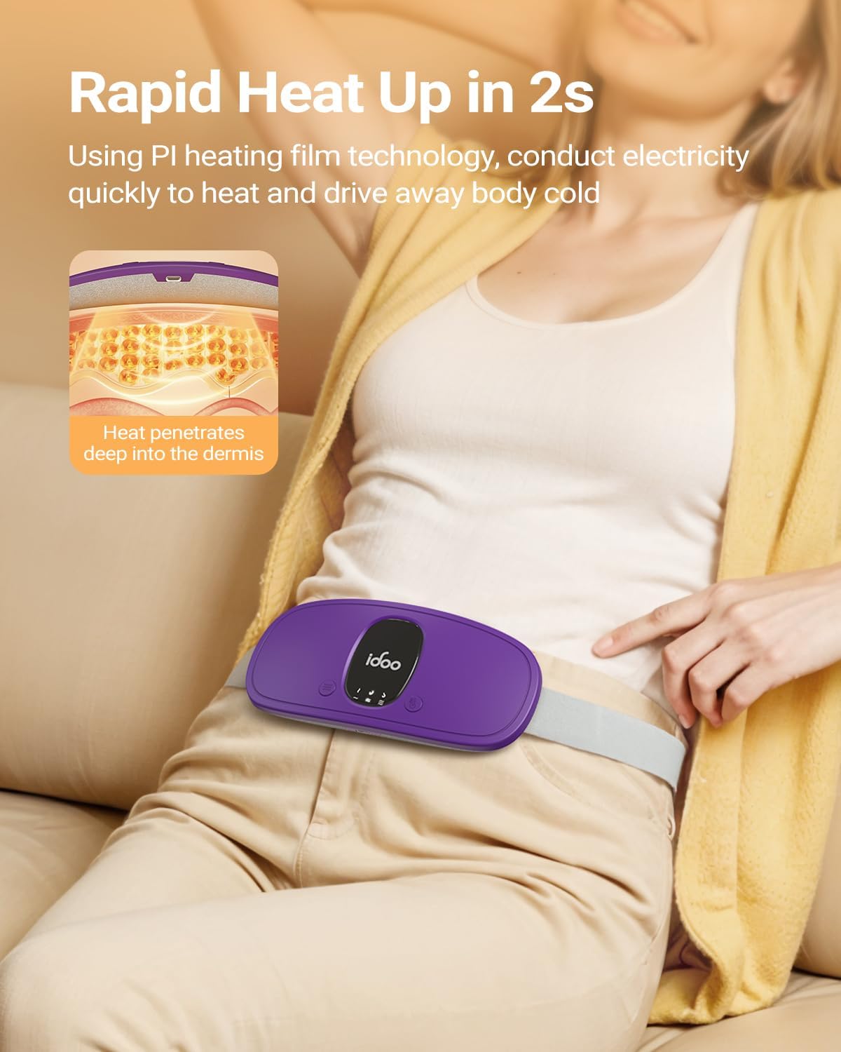 iDOO Portable Heating Pad, FSA Eligible Items, Birthday Gifts for Mom Women, Pink