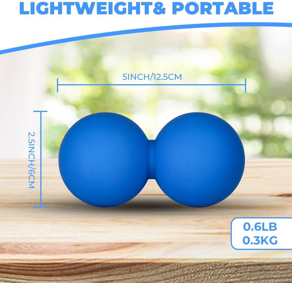 KYKJEYDD Peanut Massage Ball - Double Lacrosse Ball for Deep Tissue Massage & Myofascial Release, Medium Density Trigger Point Therapy Tool for Muscle Pain Relief, Neck, Back, Feet Father Day Gift