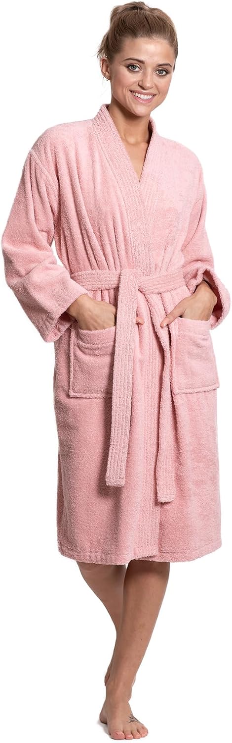 Turkuoise Soft & Absorbent Towel Robe, 100% Cotton Turkish Terry Cloth Kimono Bathrobes for Women