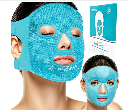 ZNÖCUETÖD Cold Face Ice Mask Facial Ice Pack, Hot Cold Compress for Face