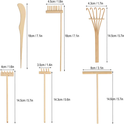 24 PCS DIY Sand Zen Garden Tools, Mini Zen Garden Rake Sets for Serenity and Spiritual Meditation, Tasteful and Elegant Zen Garden Accessories for Home Decor, and Father or Mother's Gift, by GNIEMCKIN