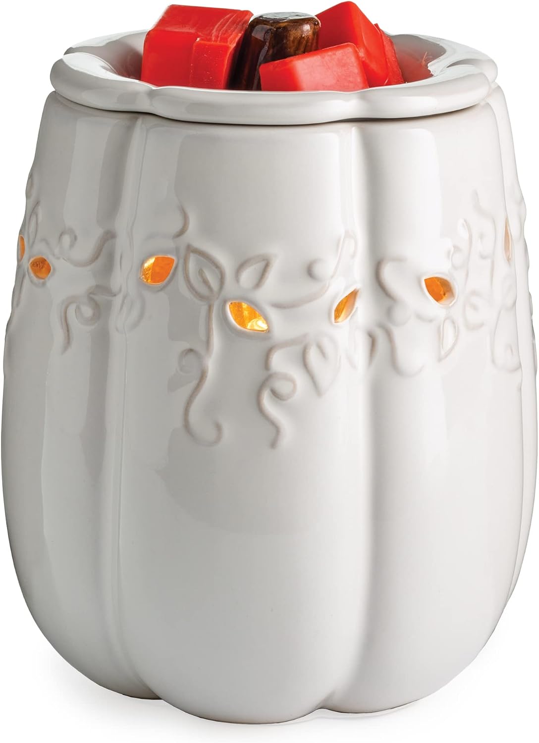 Candle Warmers ETC. Illumination Fragrance Warmer- Light-Up Warmer for Warming Scented Candle Wax Melts and Tarts or to Freshen Room, White Harmony