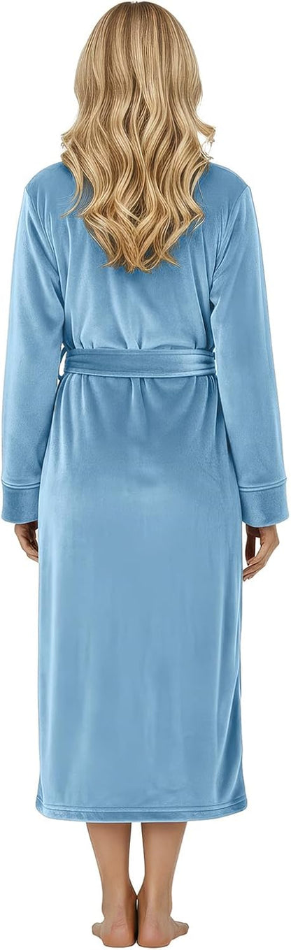 Premium Ultra Soft Robes for Women Plush Fleece Long Bathrobe