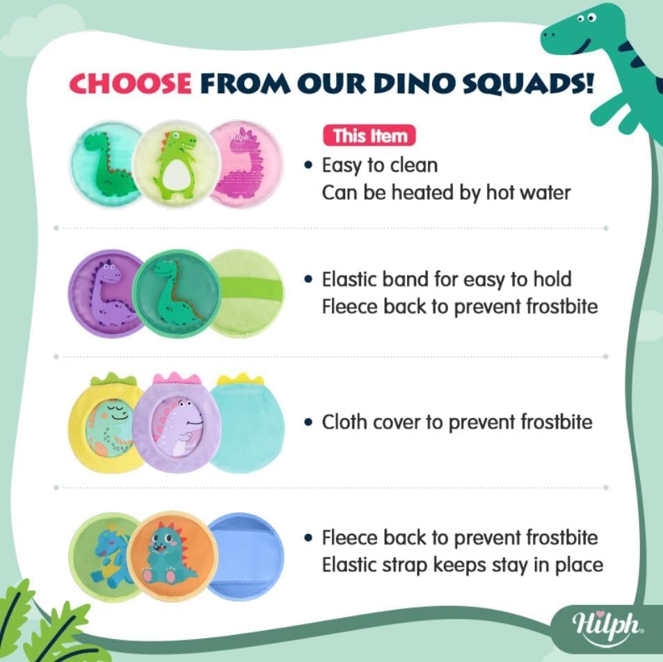 Hilph Kids Ice Packs for Boo Boos - FSA Eligible HSA, 3 Pack Gel Ice Packs for Toddlers & Children Injuries Reusable, Soft Small Hot & Cold Pack for Bumps, Bruises, Fever, Get Well Gifts