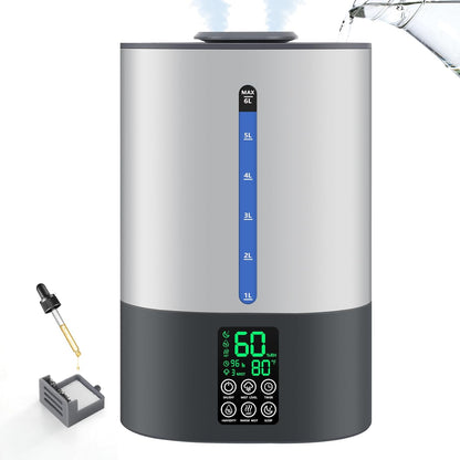 Coolfiqu 6L Humidifiers for Bedroom Large Room Home,Cool and Warm Humidifier for Baby and Plants Hot Mist Top Fill Desk Humidifiers Oil Diffuser,Quiet,Adjustable Mist,360°Nozzle-Black(2026 Upgraded)