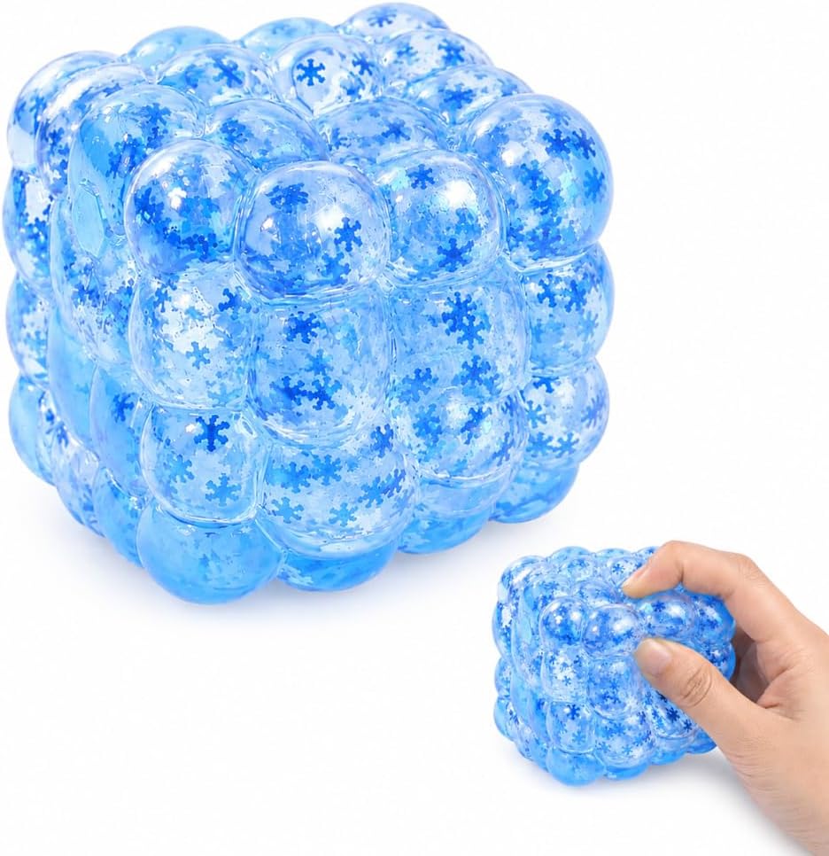 Squishy Textured Stress Balls 3pcs, Soft Memory Gel Squeeze Balls Fidget Toys for Kids/Adults Hand Exercises, Party Favors Anxiety Relief Squeeze Ball
