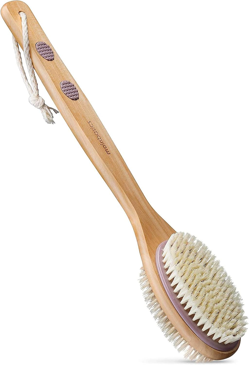 MainBasics Back Scrubber Shower Brush, Lavender, Long Handle