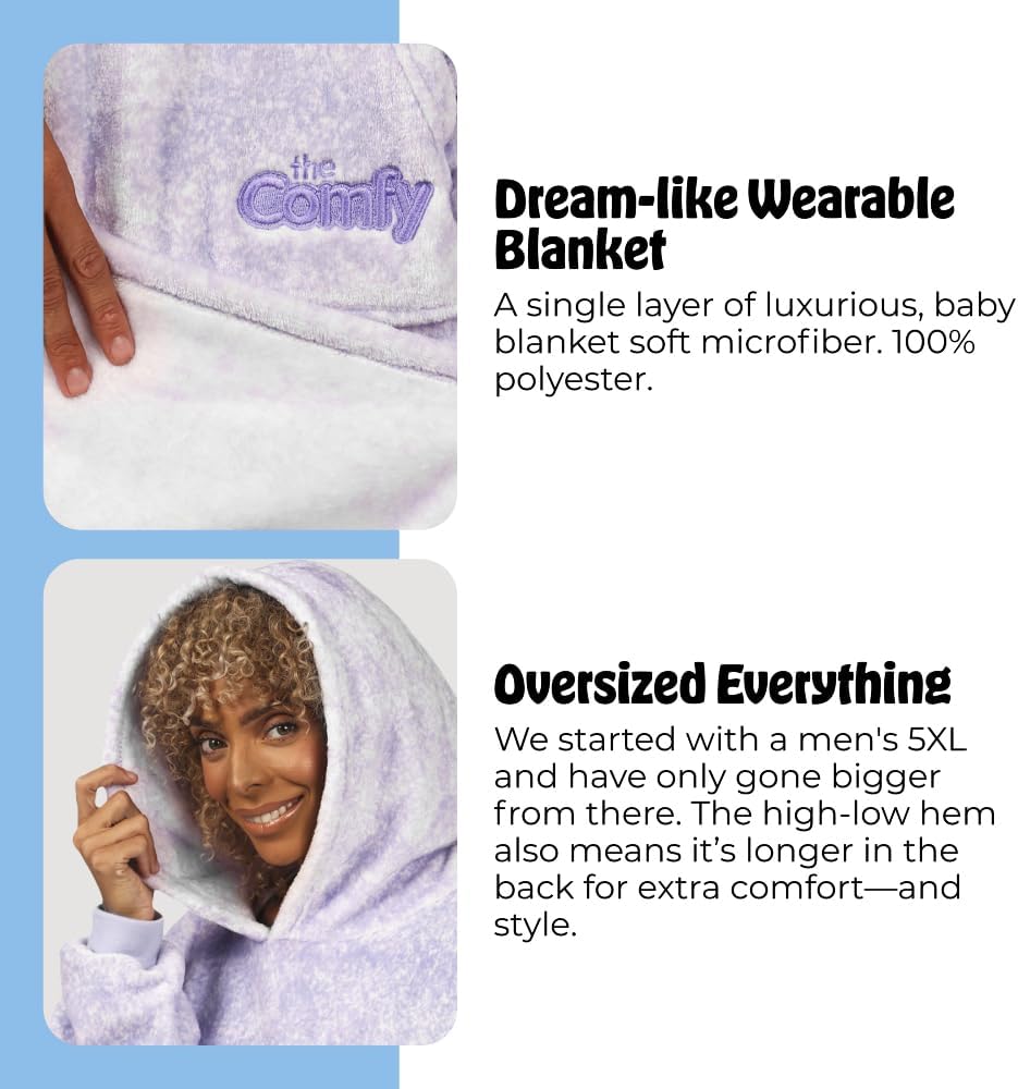 THE COMFY Dream | From Shark Tank | Patented | No Sherpa | Light Wearable Blanket Hoodie | Gift for Women & Men | One Size