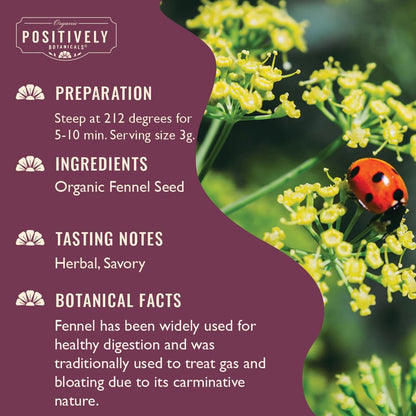 Positively Botanicals, Organic Fennel Seeds, Loose Leaf, 4 Ounce