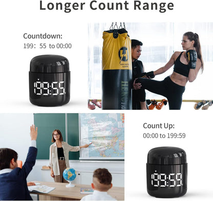 Kitchen Timer, 360 Rotate, Countup/Countdown, LED, Volume
