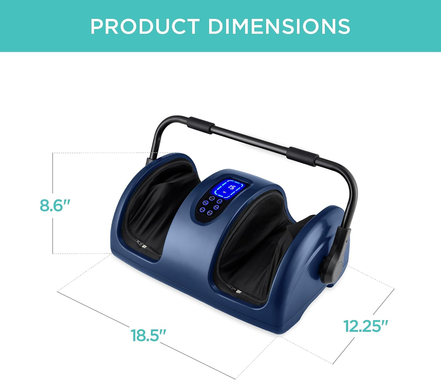 Best Choice Products Shiatsu Foot Massager with Heat for Plantar Fasciitis & Neuropathy, Kneading Foot & Calf Massager with Remote, 360° Adjustable Handle, Rolling & Compression Massage - Satin Black