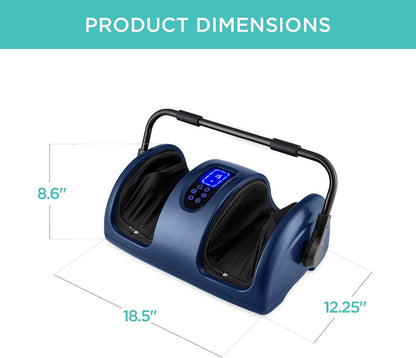 Best Choice Products Shiatsu Foot Massager with Heat for Plantar Fasciitis & Neuropathy, Kneading Foot & Calf Massager with Remote, 360° Adjustable Handle, Rolling & Compression Massage - Satin Black