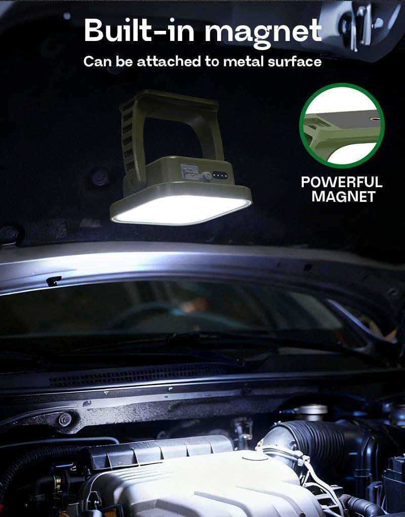 Rechargeable Work Light, 4000LM Magnetic Portable Work Light with Stand, 12000mAh Battery Powered LED Flood Light, USB-C, 180° Rotating for Garage, Car Repair, Camping