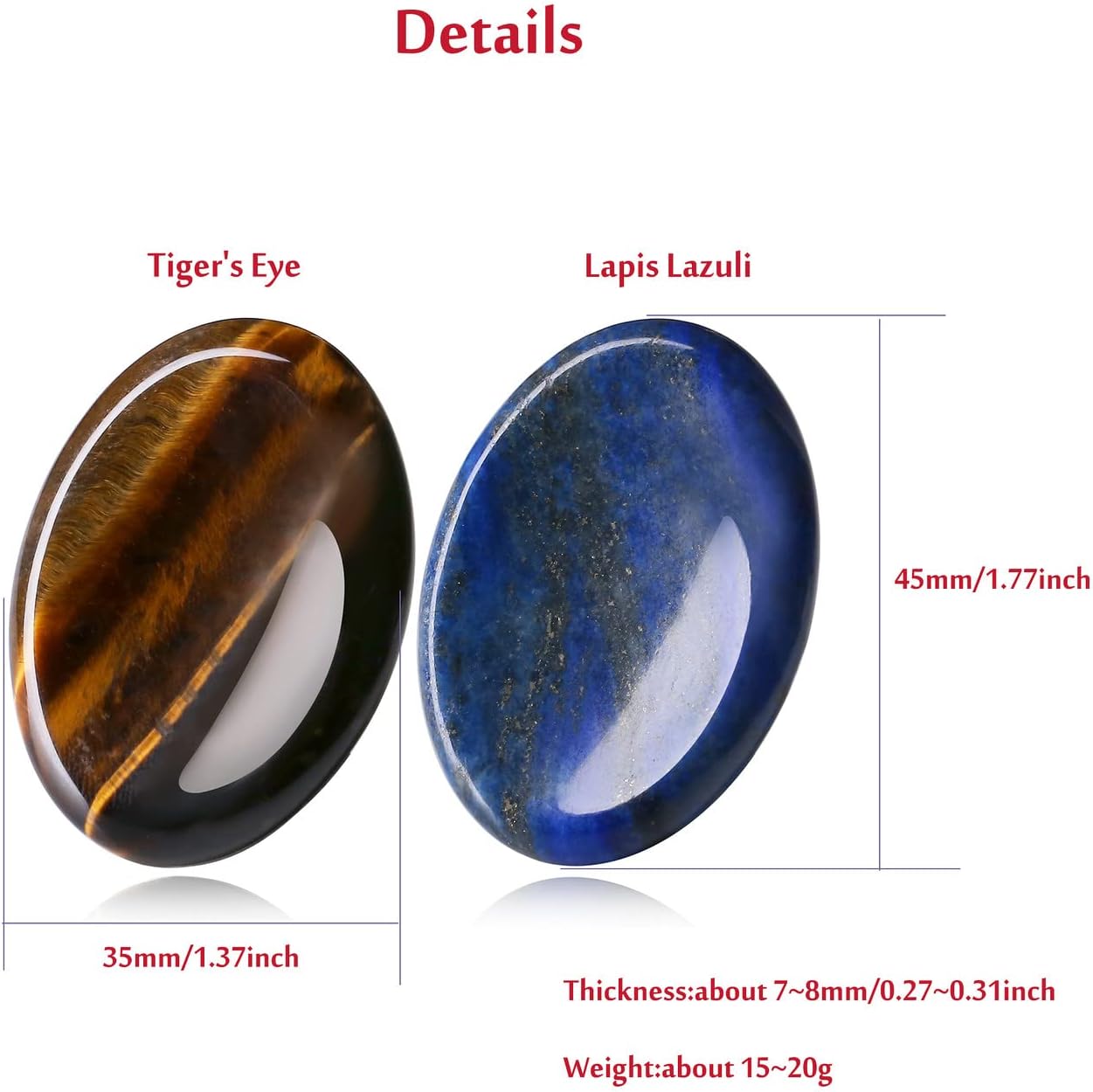 YATOJUZI Thumb Worry Stones for Anxiety Stress Relief Items Healing Crystals Natural Amethyst Rose Quartz Crystal Palm Pocket Stone Gemstones Meditation Reiki Spiritual Gifts for Women Men 2PCS