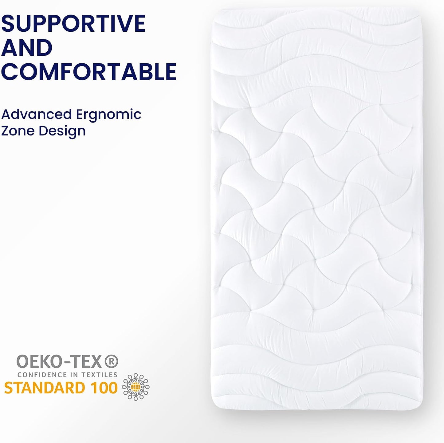 SLEEP ZONE Cooling Queen Mattress Topper, Premium Zoned Cool Mattress Pad Cover, Padded Mattress Protector Breathable Washable, Deep Pocket 8-21" (Grey, Queen)