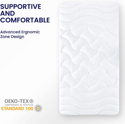 SLEEP ZONE Cooling Queen Mattress Topper, Premium Zoned Cool Mattress Pad Cover, Padded Mattress Protector Breathable Washable, Deep Pocket 8-21" (Grey, Queen)