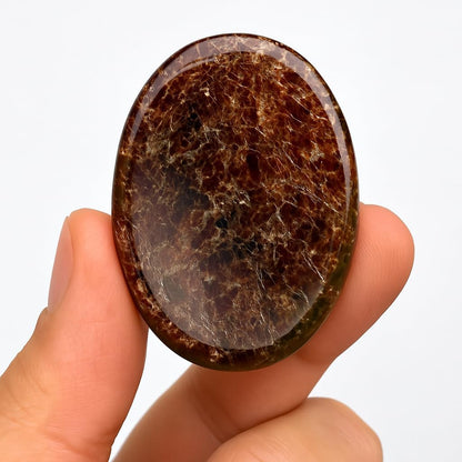 Natural Polished Thumb Palm Crystal for Meditation, Labradorite Worry Stone for Stress Relief, Anxiety Support & Pocket Reiki Healing
