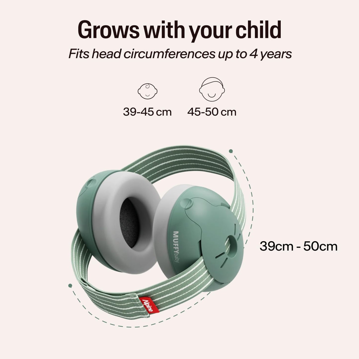 Alpine Muffy Baby Ear Protection for Babies and Toddlers up to 36 Months - CE & ANSI Certified - Noise Reduction Earmuffs - Comfortable Baby Headphones Against Hearing Damage & Improves Sleep - Blush