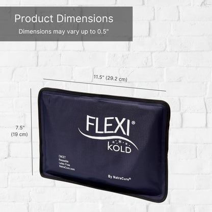 2 FlexiKold Gel Ice Packs (Standard Large: 10.5" x 14.5") - Reusable Cold Pack for Injuries, for Back Pain Relief, Migraine Relief Pad, After Surgery, Postpartum, Headache, Shoulder - 6300-COLD 2PK