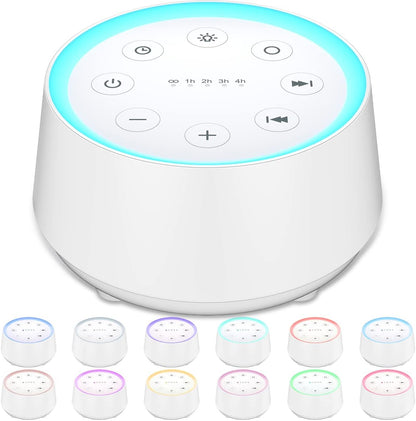 EasyHome Sleep Sound Machine White Noise Machines with 30 Soothing Sounds 12 Adjustable Night Light 10 Adjustment Brightness 32 Levels of Volume 5 Timers and Memory Function Home Travel Office