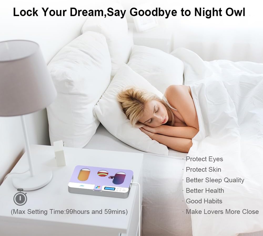ySky Phone Lock Box with Timer,Phone Access Blocker Device for Cell Phones, Limits Smartphone Access, Reduces Screen Time & Improves Focus,Timed Jail Locker to Help Kids,Students, Adults Focus Back